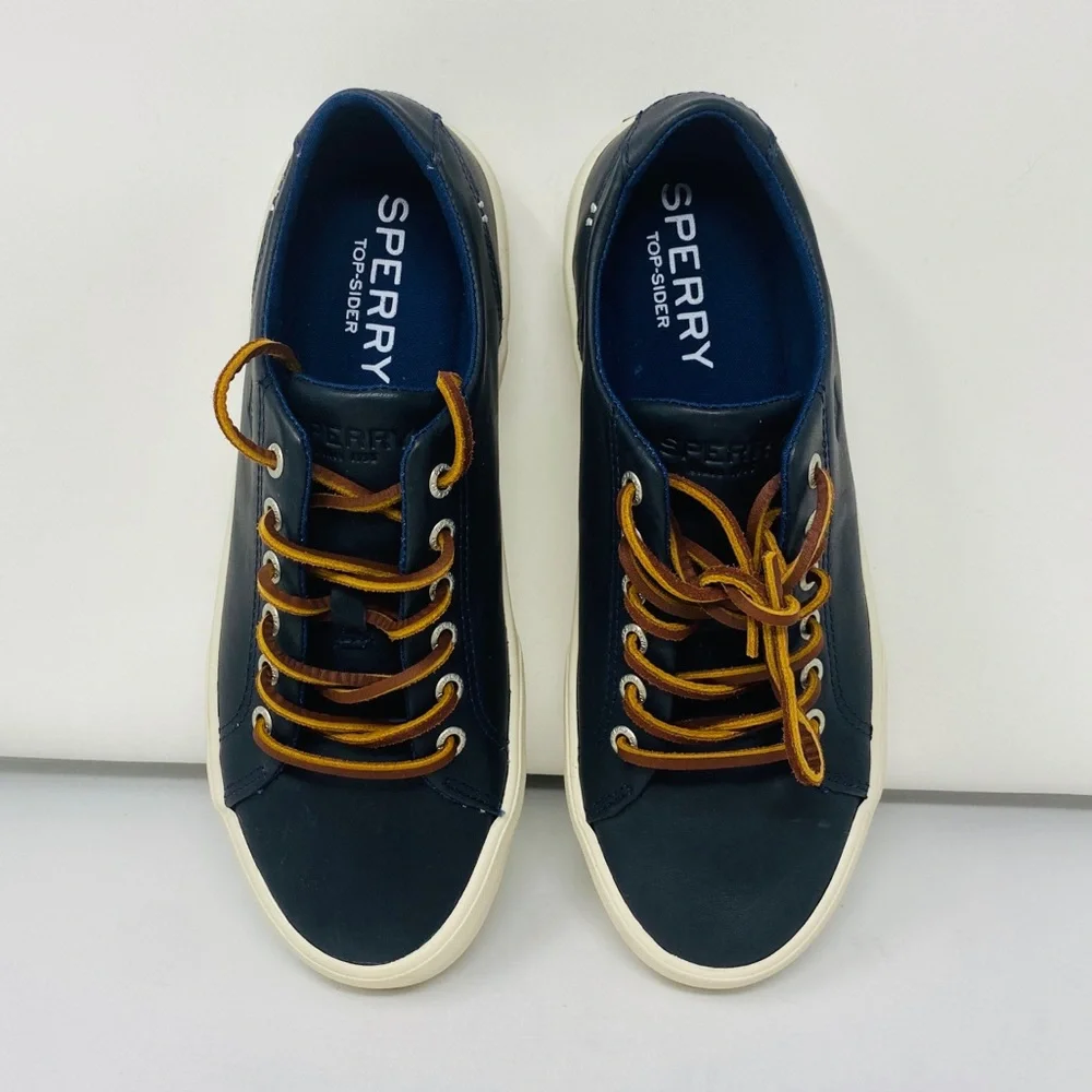 SPERRY*Navy Leather Striper II LTT*US 7*$99 - Picture 2 of 8
